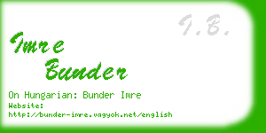 imre bunder business card